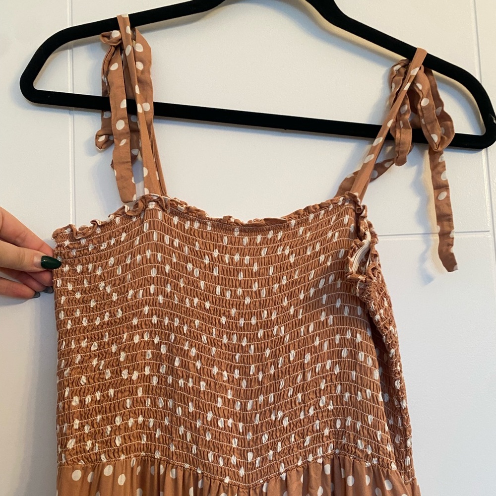 KOY RESORT- Brown Polka Dot Maxi jumper - Picture 2 of 7